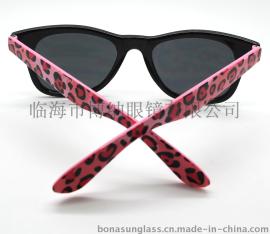 韩版可爱塑料太阳镜 黑框半包花太阳眼镜 礼品太阳镜