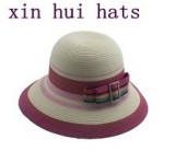 新款帽子女士短边小盆帽纸编帽太阳帽女士遮阳帽 (XH029)